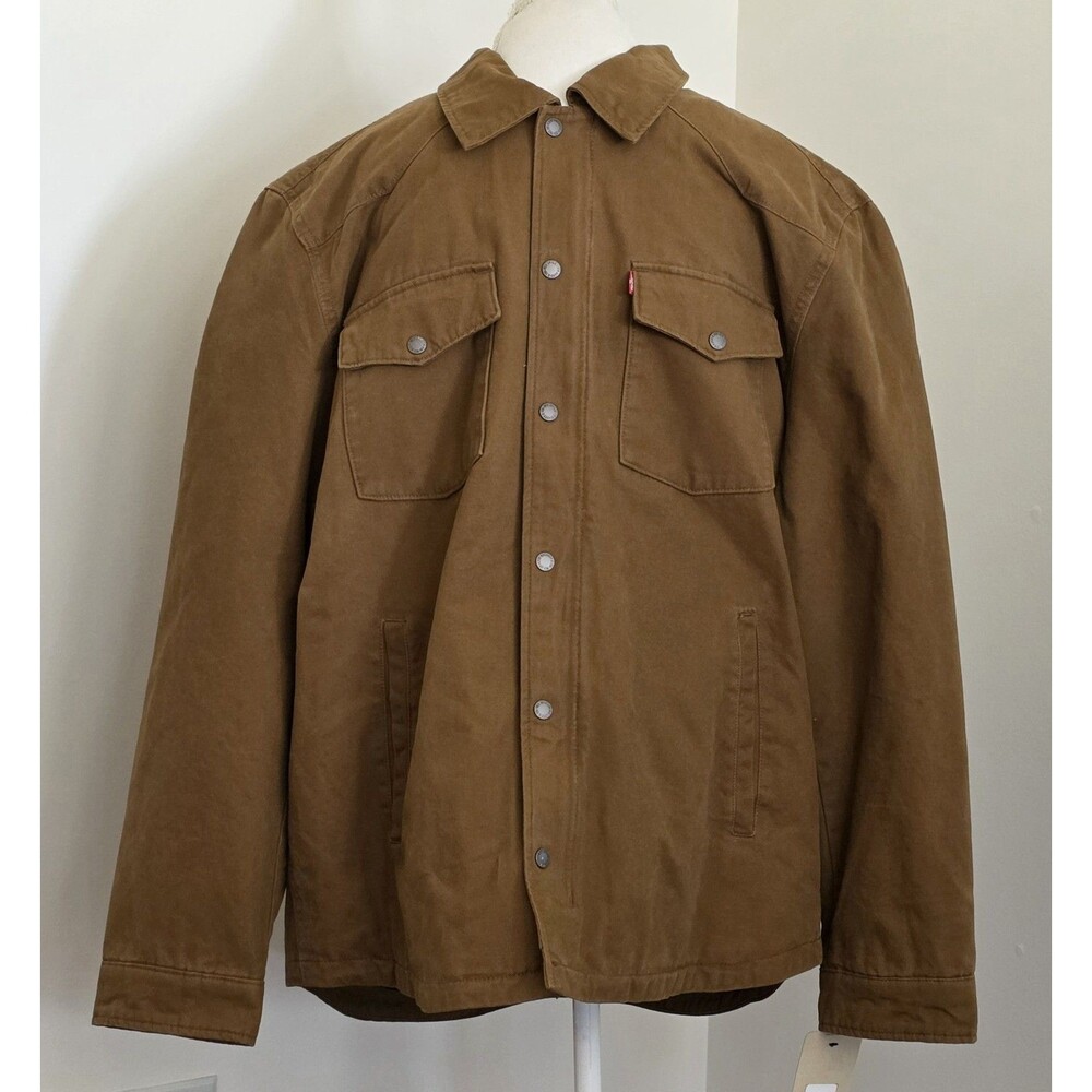 Levi's Men's Midweight Canvas Shirt Jacket Shacket Brown Lined Size XXL - NEW